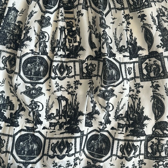 SAMANTHA SUNG  Black and Ivory Ancient Roman Print A Line Dress, Sz: 4 (b43) - Picture 8 of 13